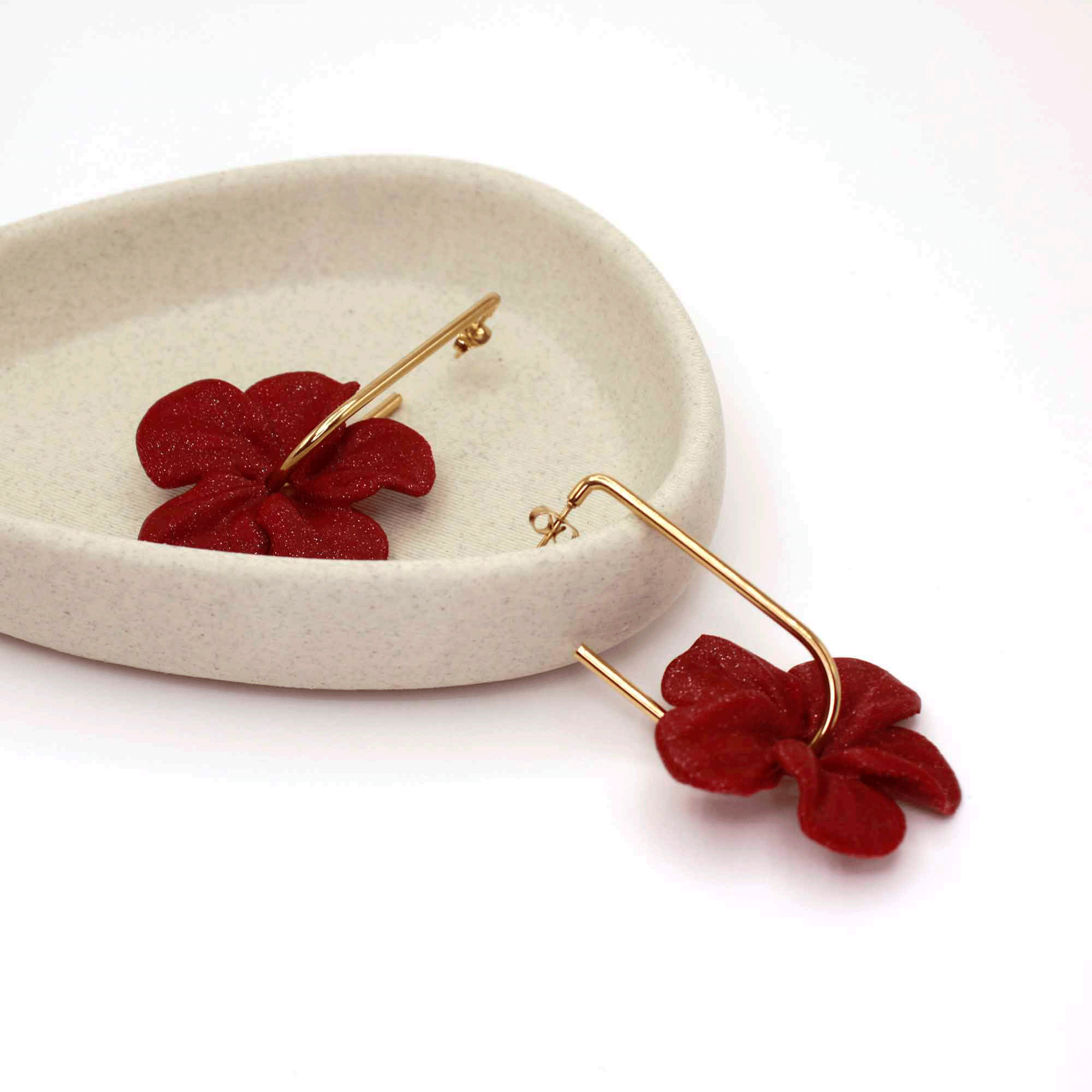 Pendientes Trionum Burdeos - 1
