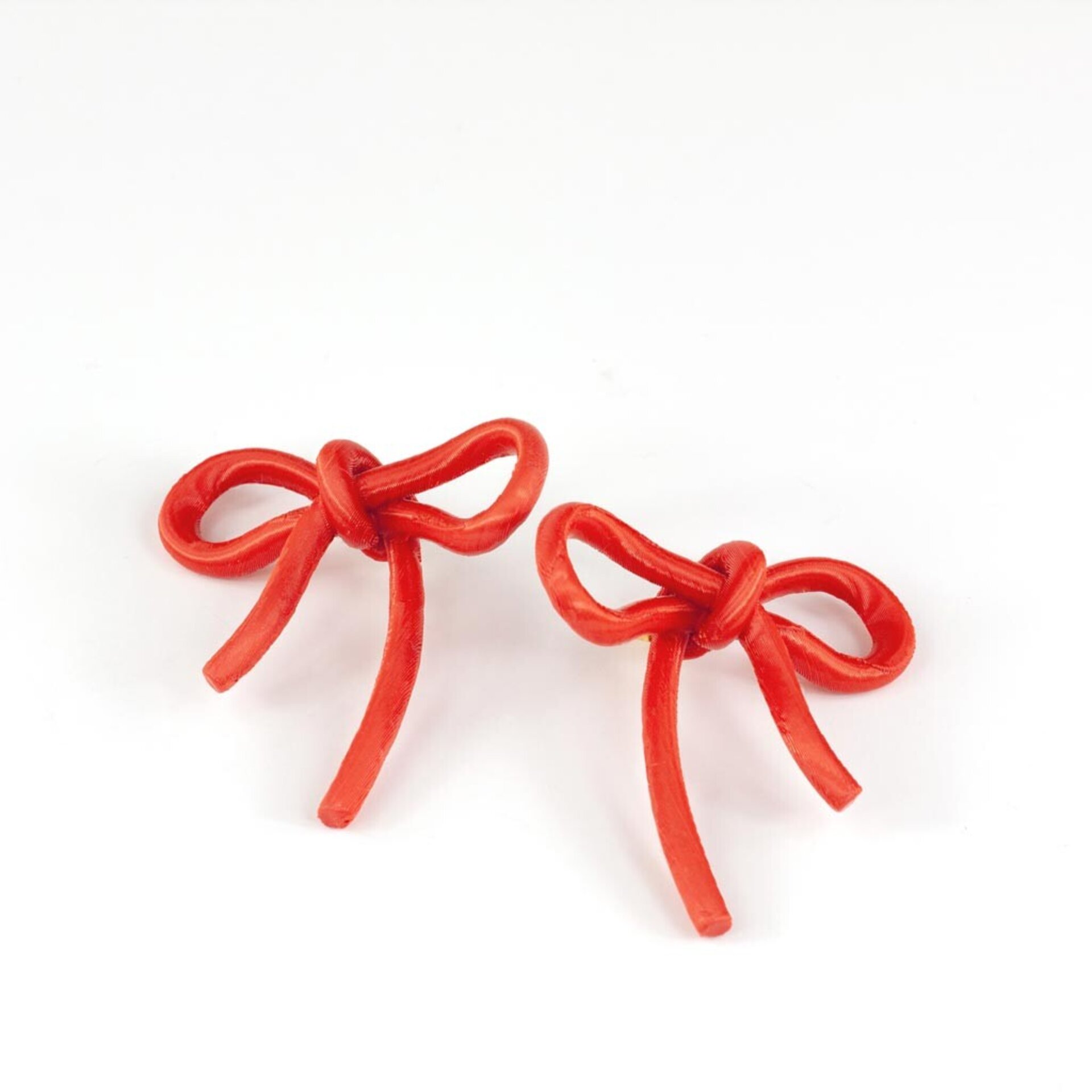 Pendientes de Lazo color Rojo Coral - 2