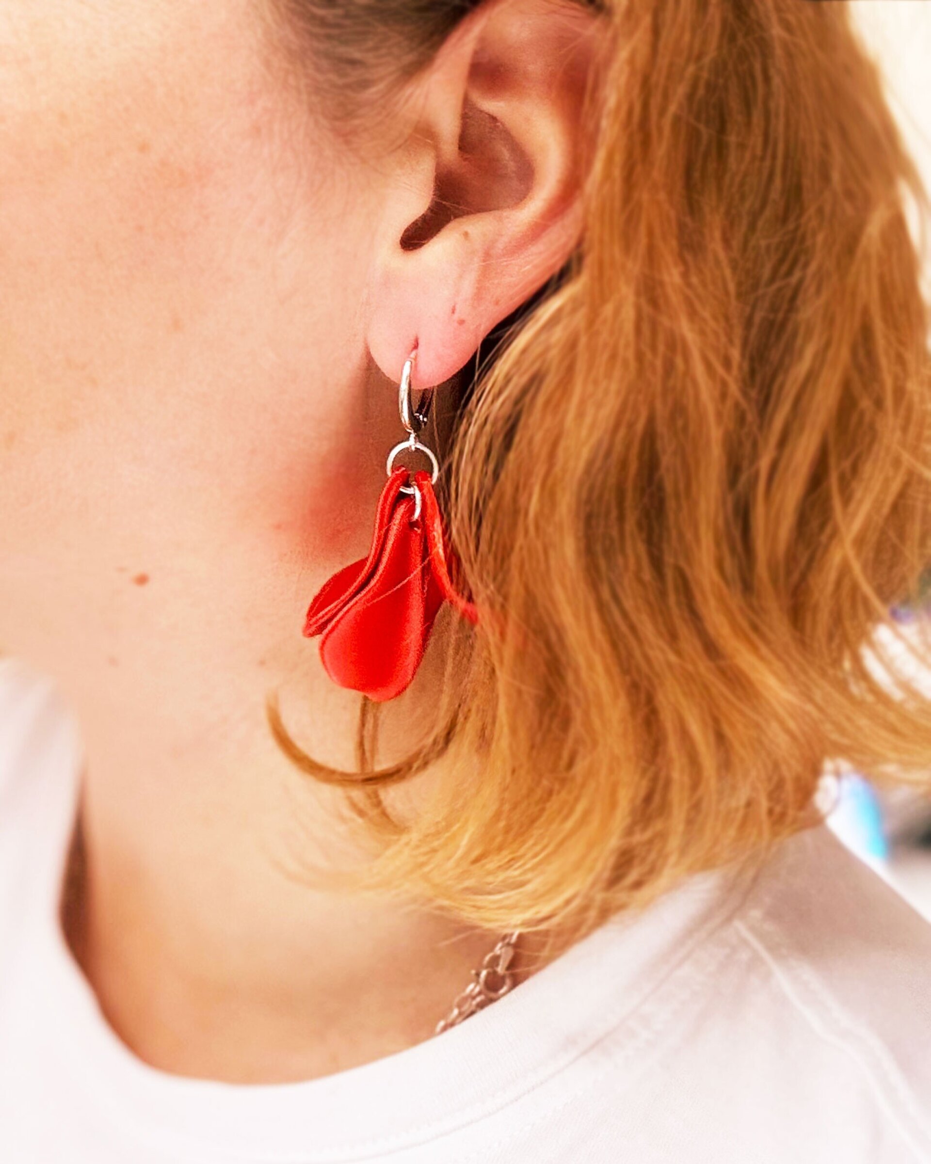 Malva Pendientes color Rojo Coral - 3