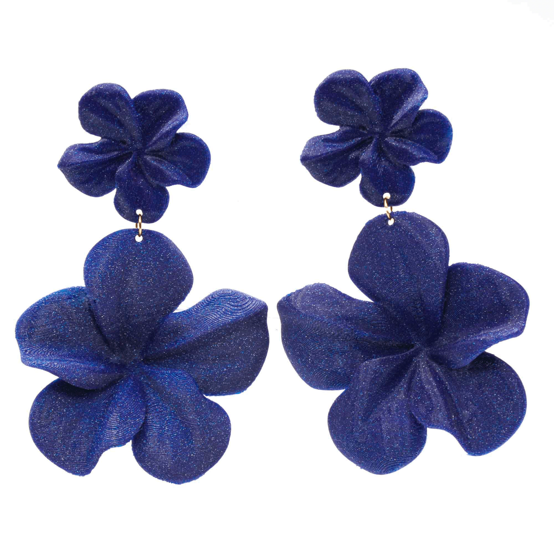 Pendientes Gran Hibis Azul Ultramar - 2