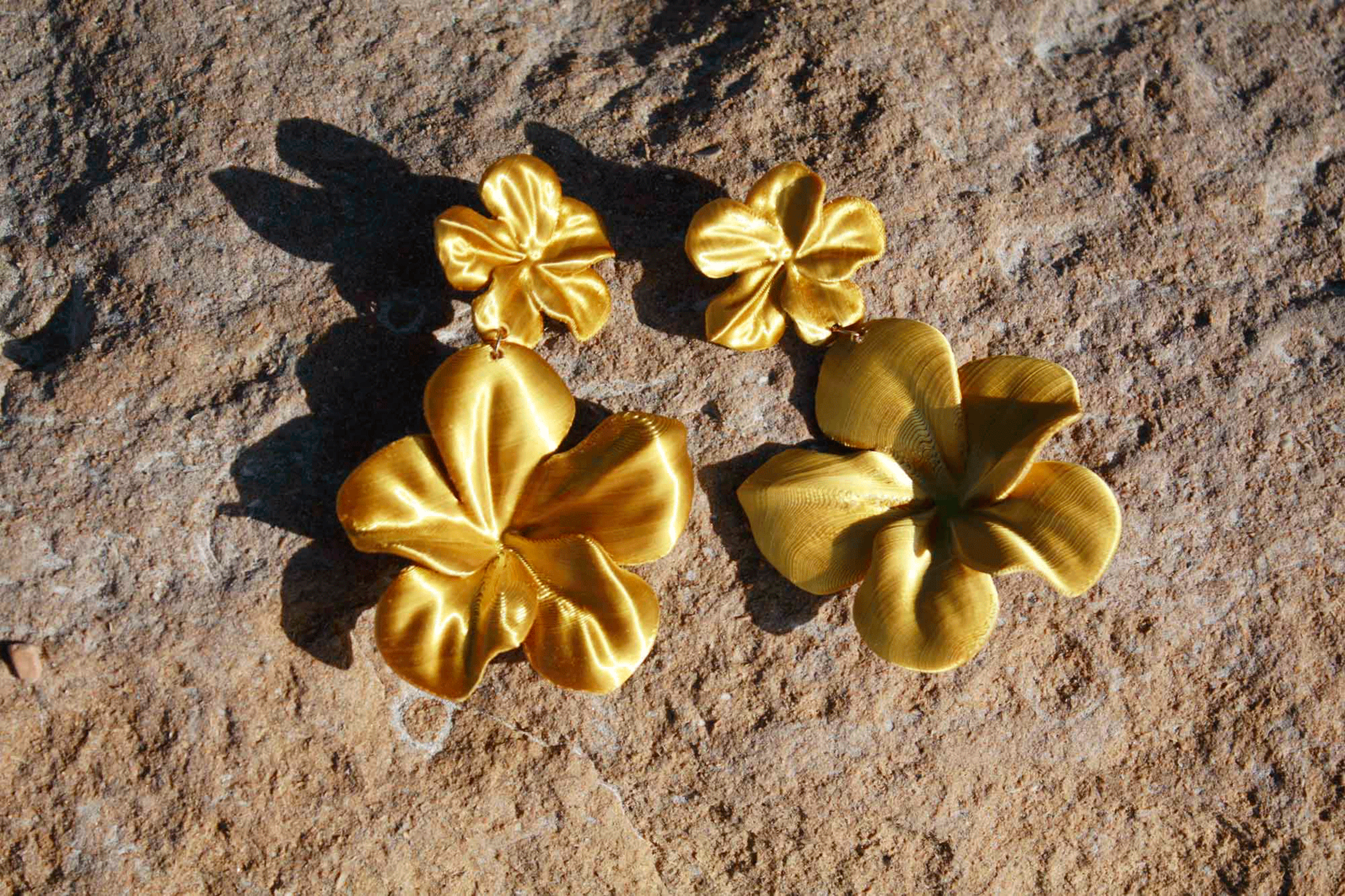 Pendientes Gran Hibis Dorados - 7