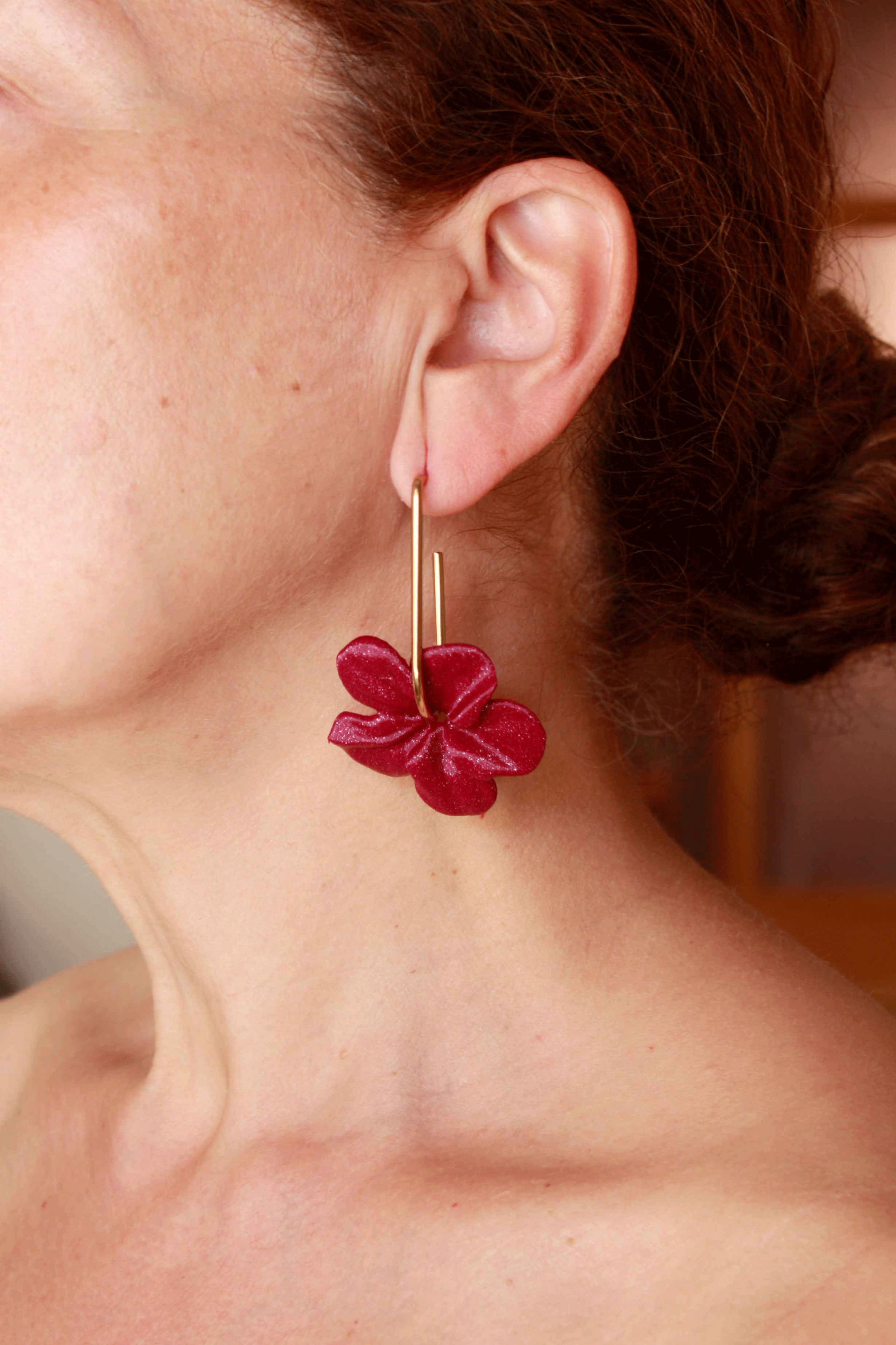 Pendientes Trionum Burdeos - 5