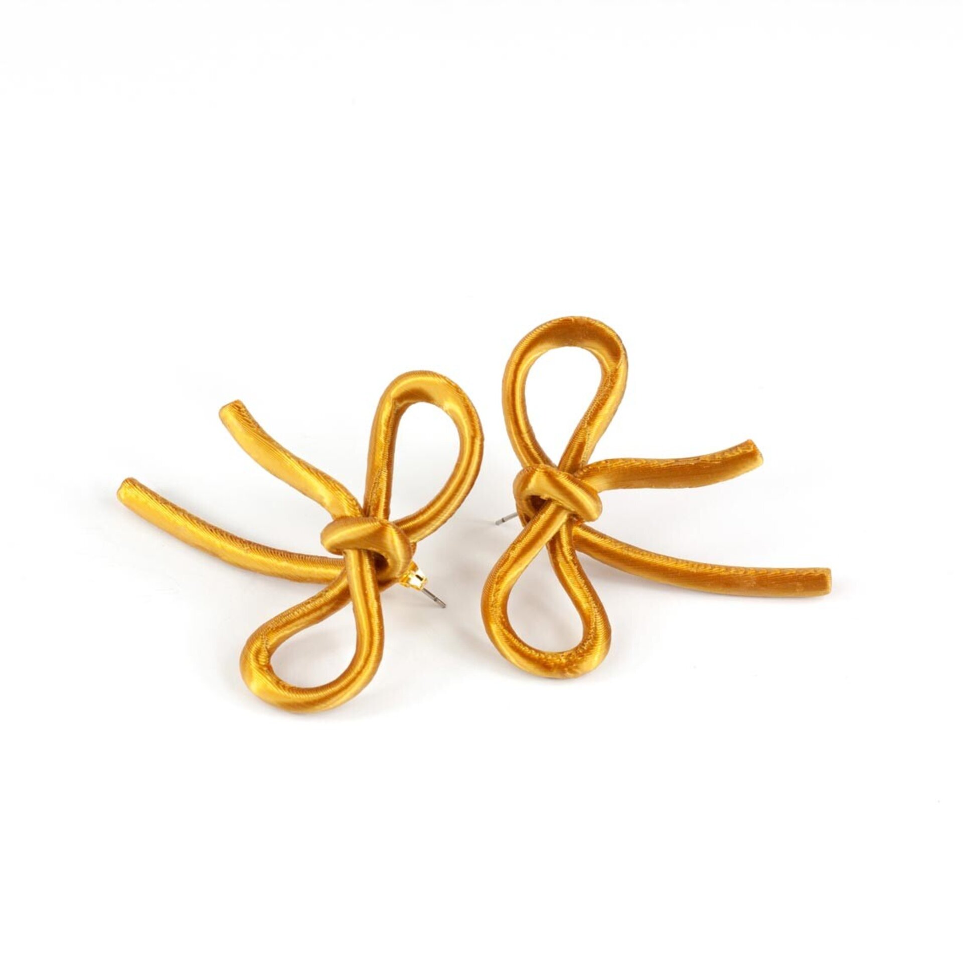 Pendientes de Lazo color Dorado - 3