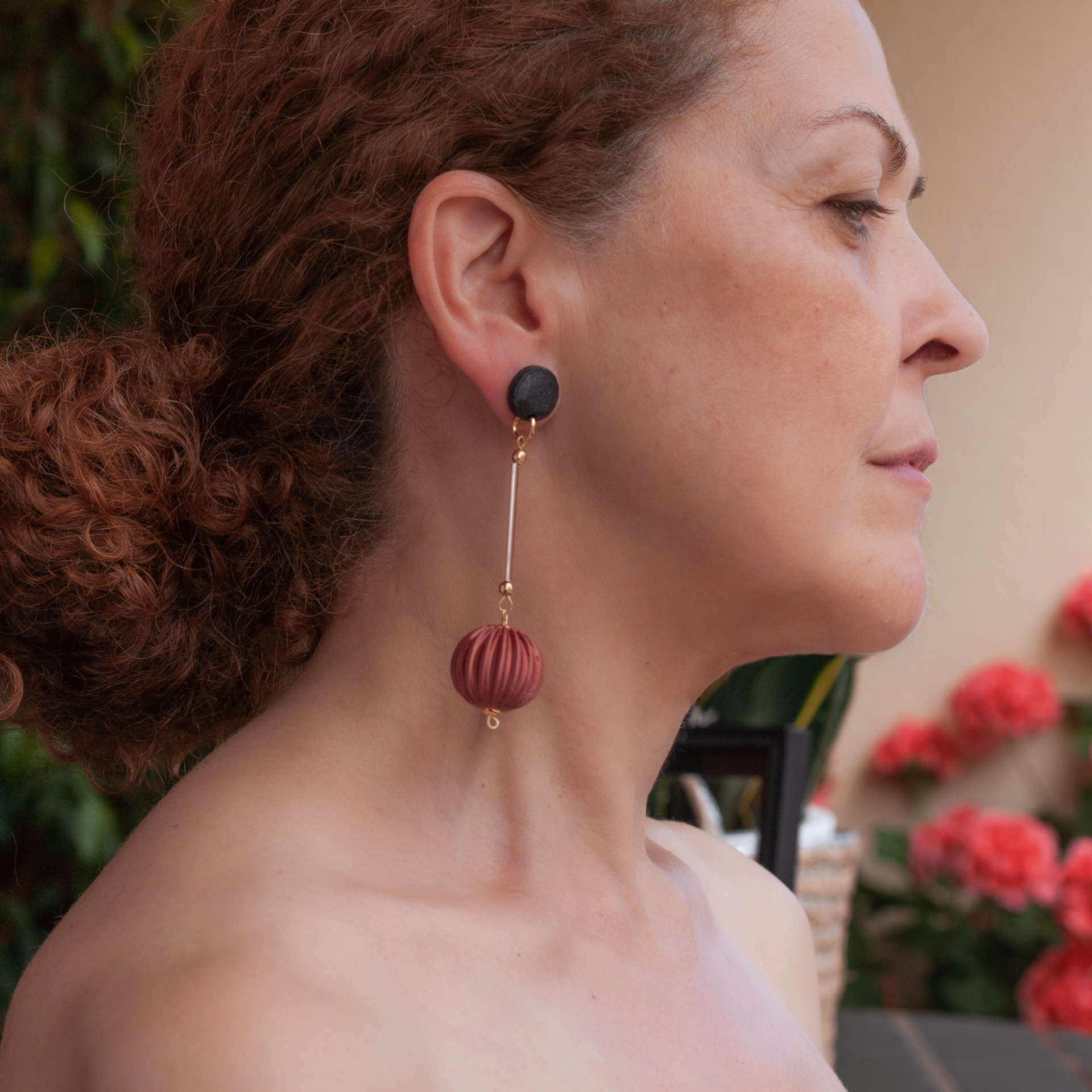 Pendientes Cassid Granate - 3