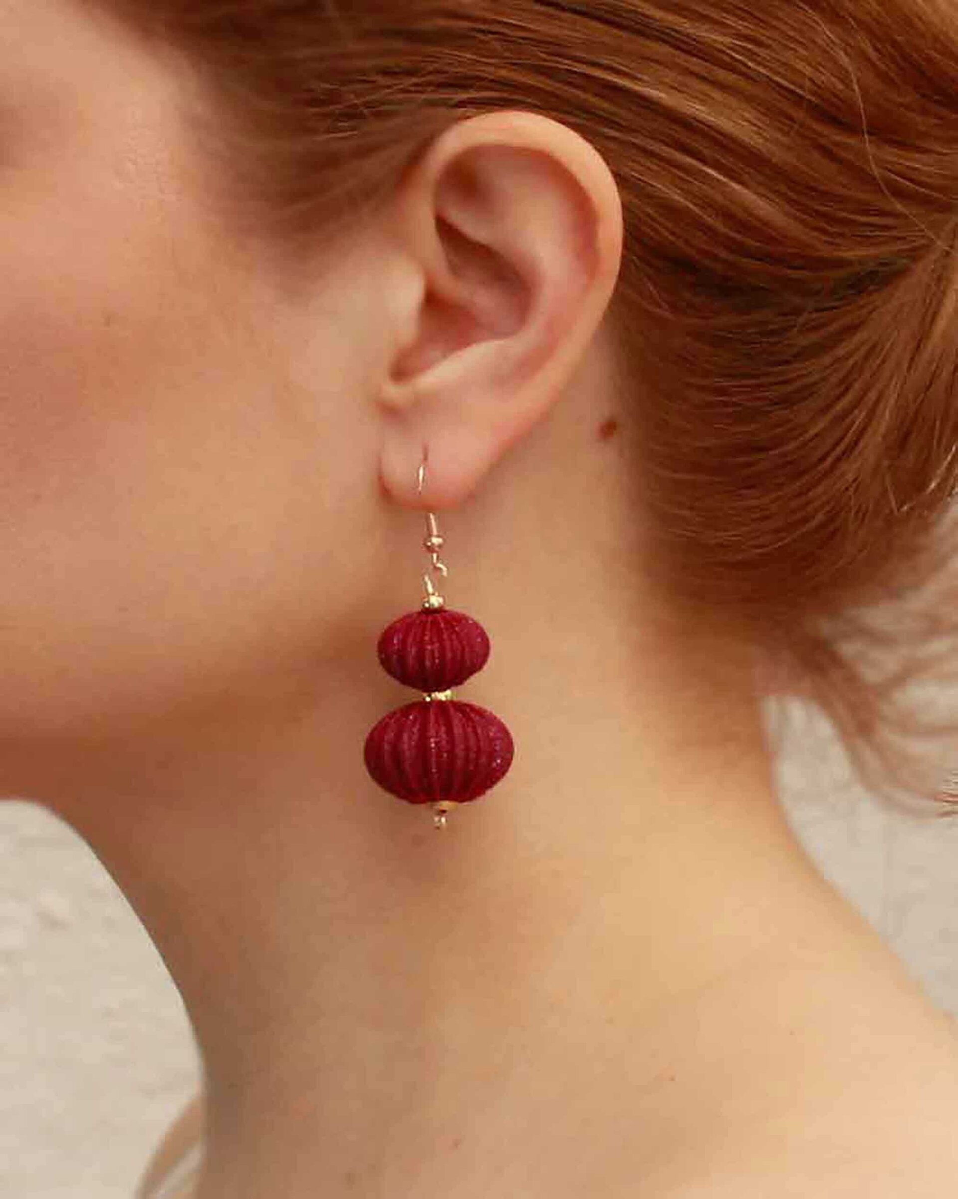 Pendientes Boletia Burdeos - 5