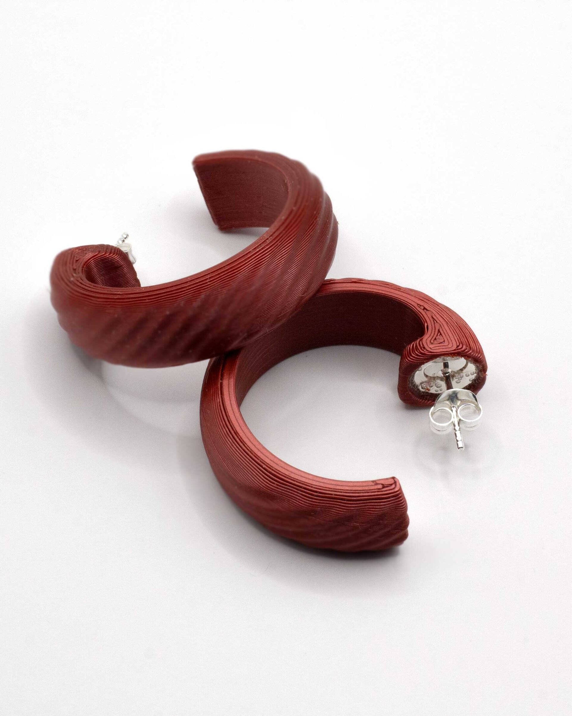 Pendientes de Aro Nouveau, en Rojo Vino - 2