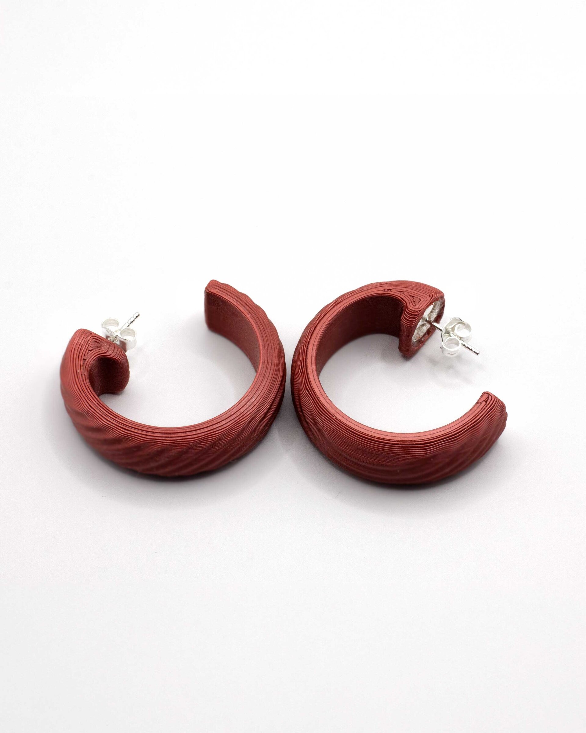 Pendientes de Aro Nouveau, en Rojo Vino - 4