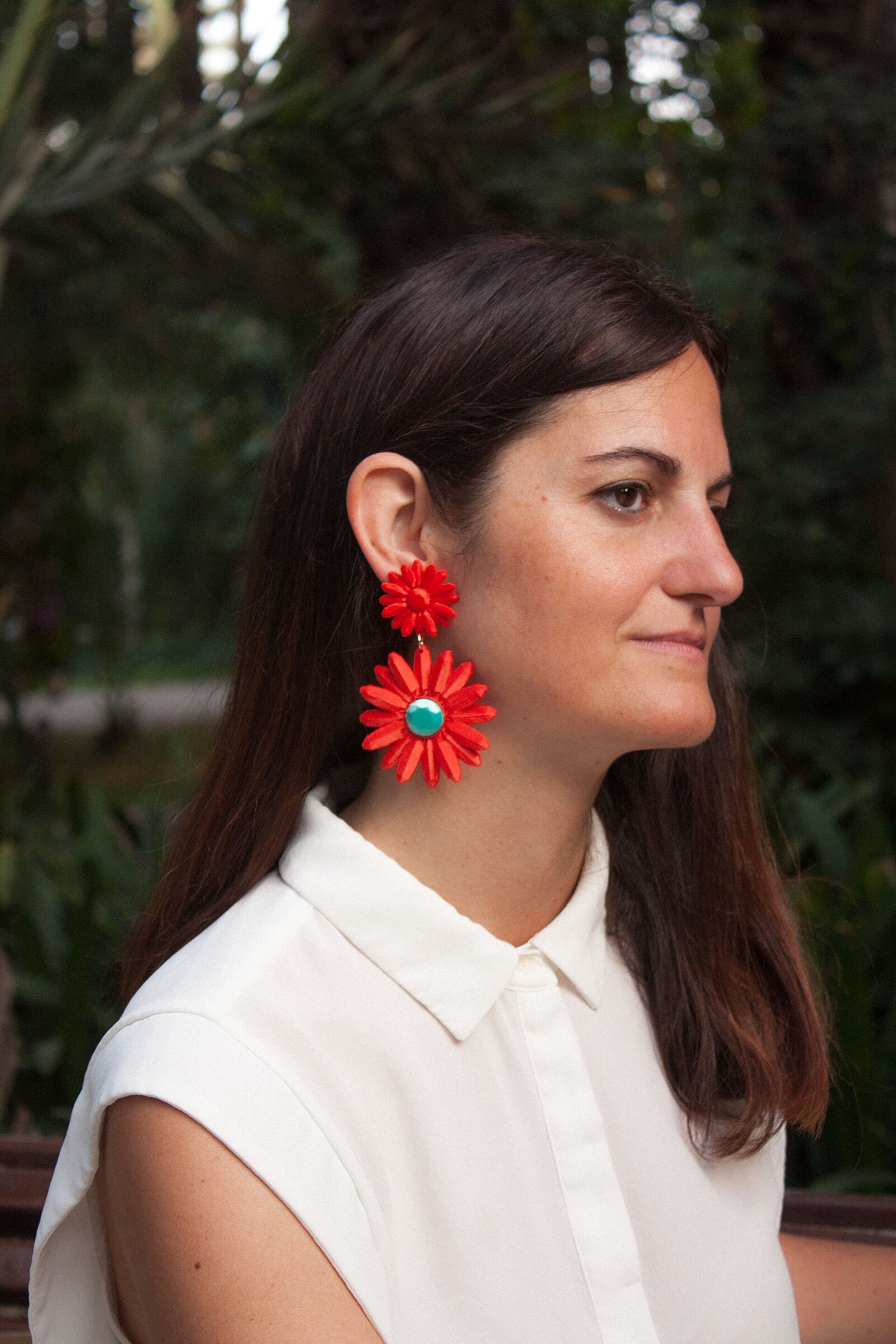 Pendientes Marguerite Coral - 2