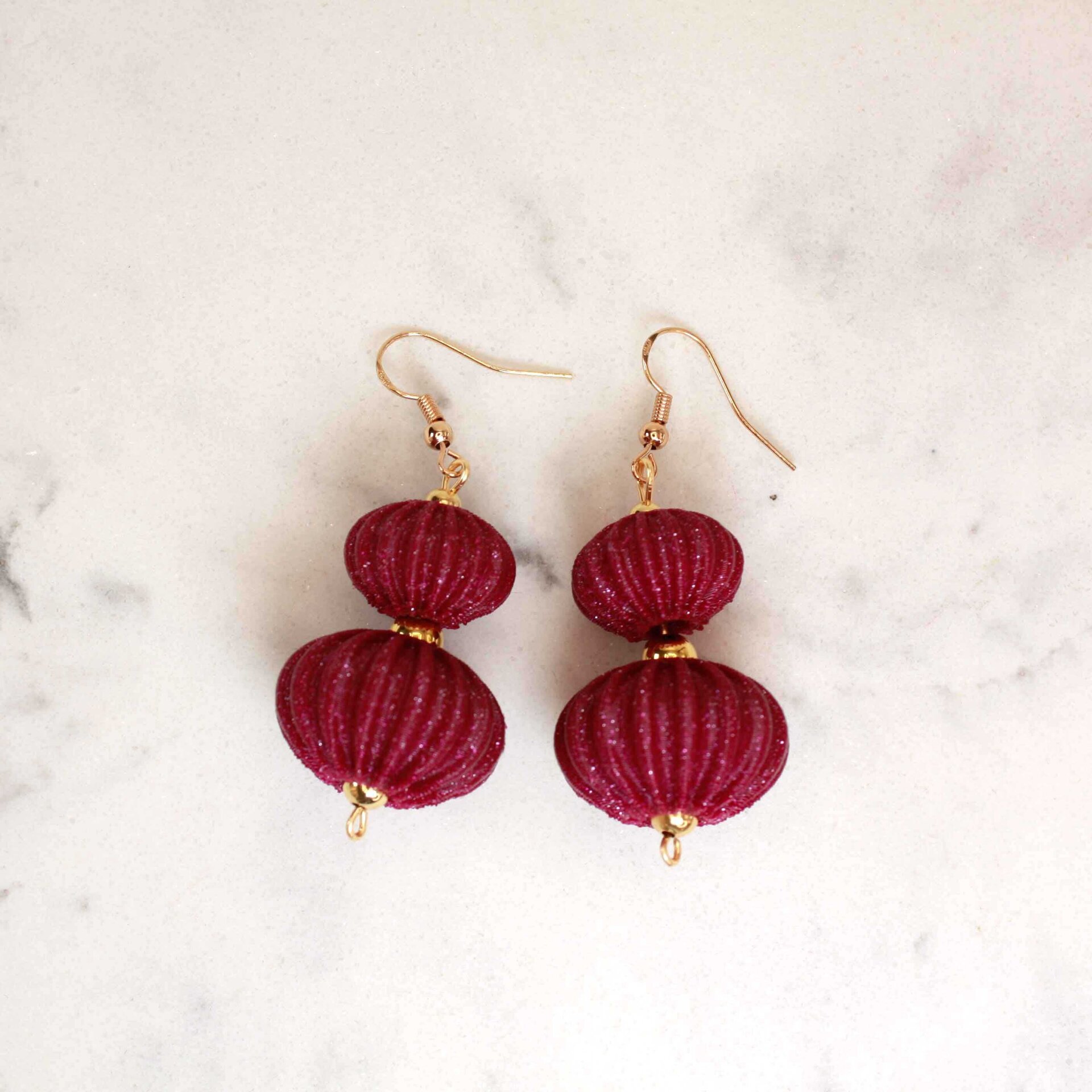 Pendientes Boletia Burdeos - 3