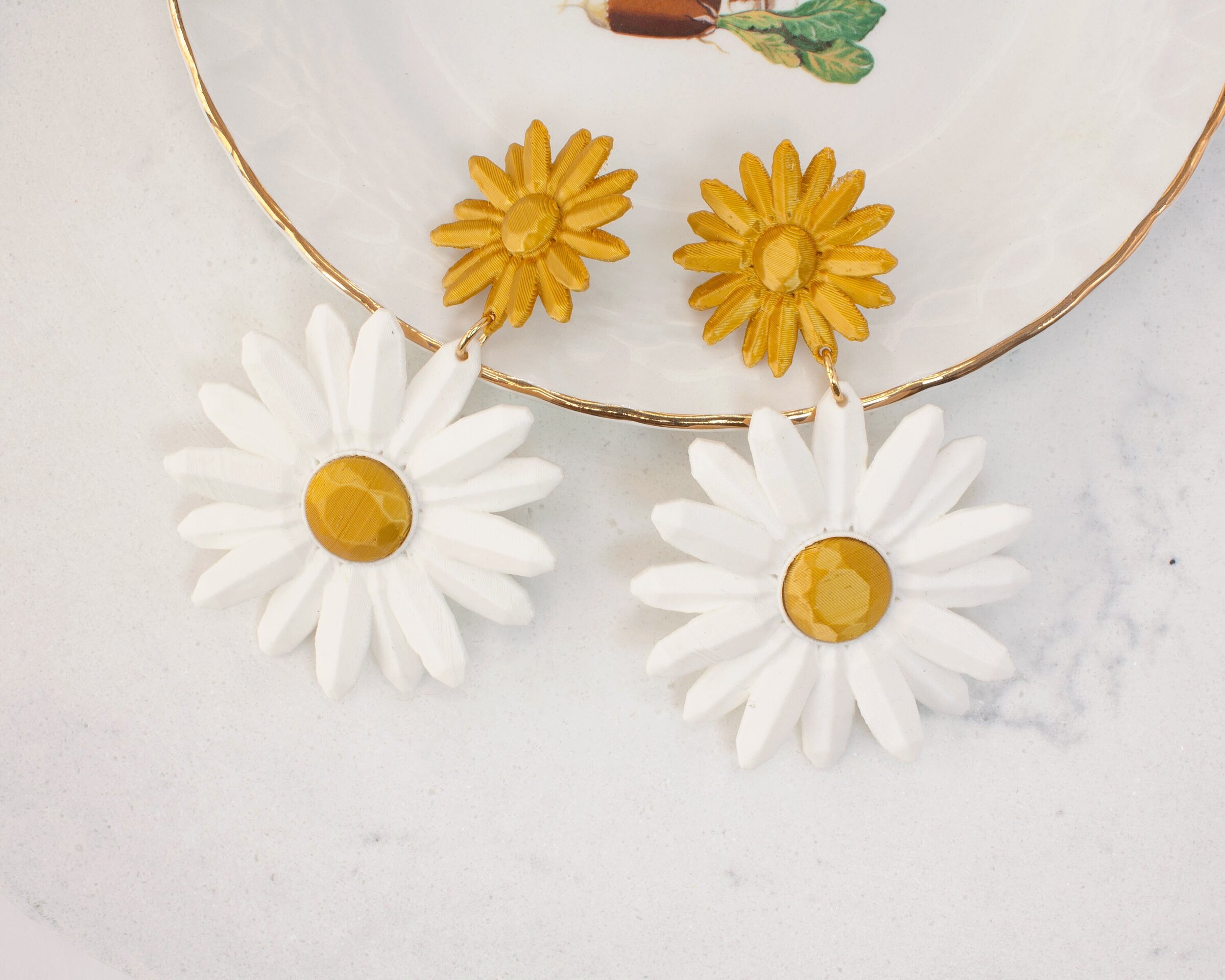 Pendientes Marguerite Blancos - 5
