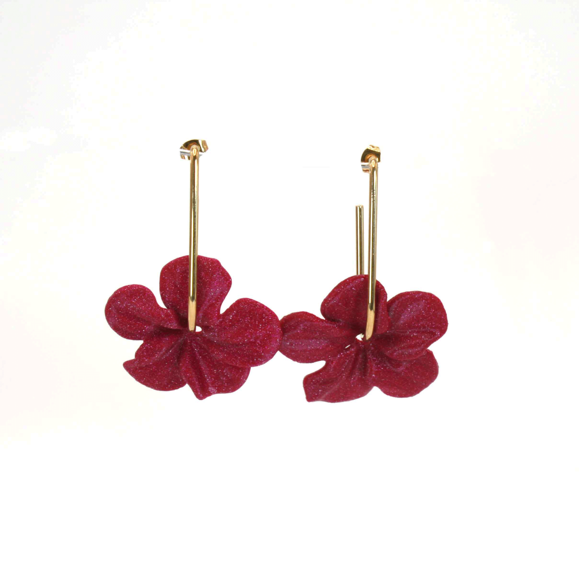 Pendientes Trionum Burdeos - 3