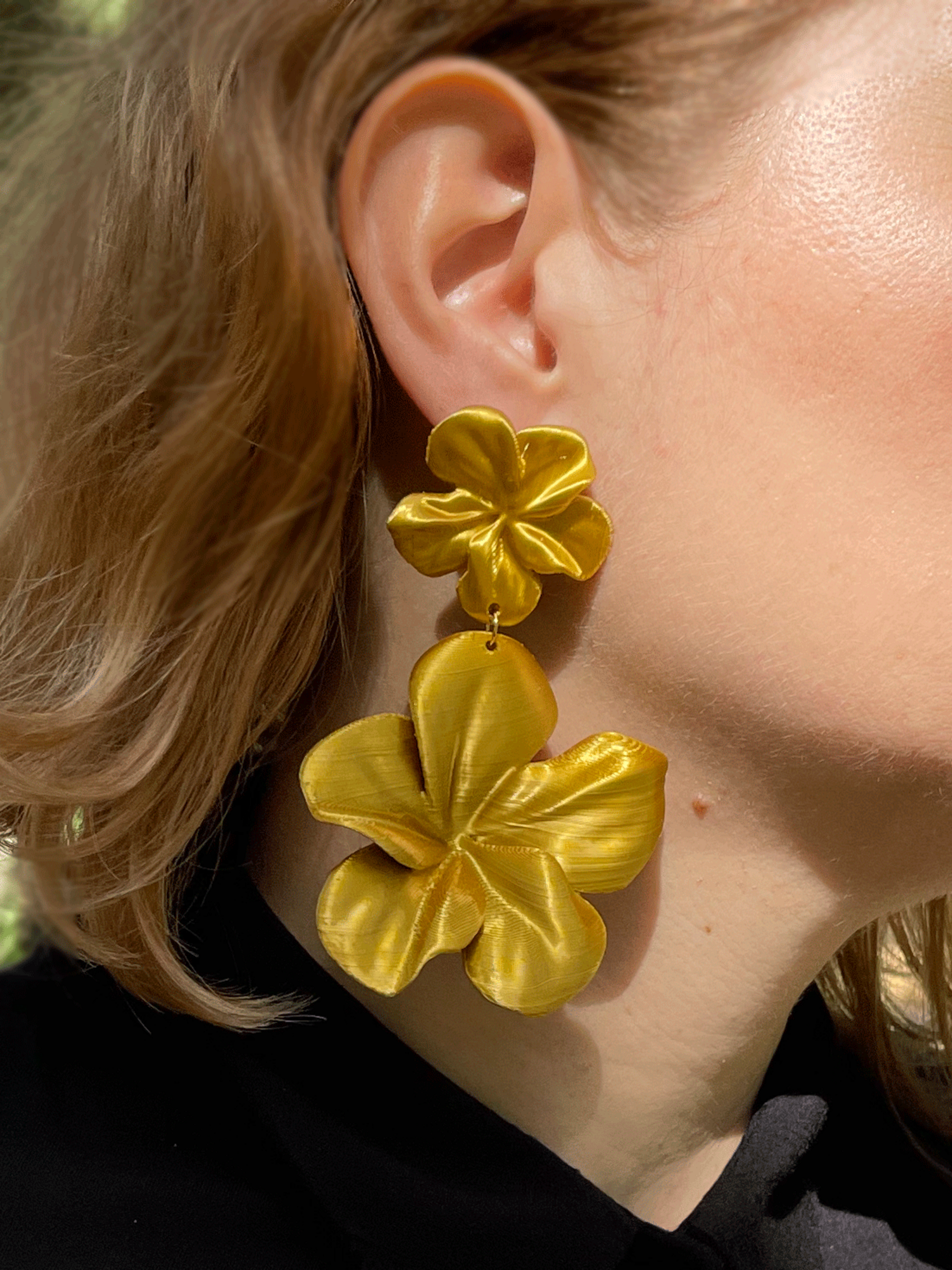 Pendientes Gran Hibis Dorados - 2