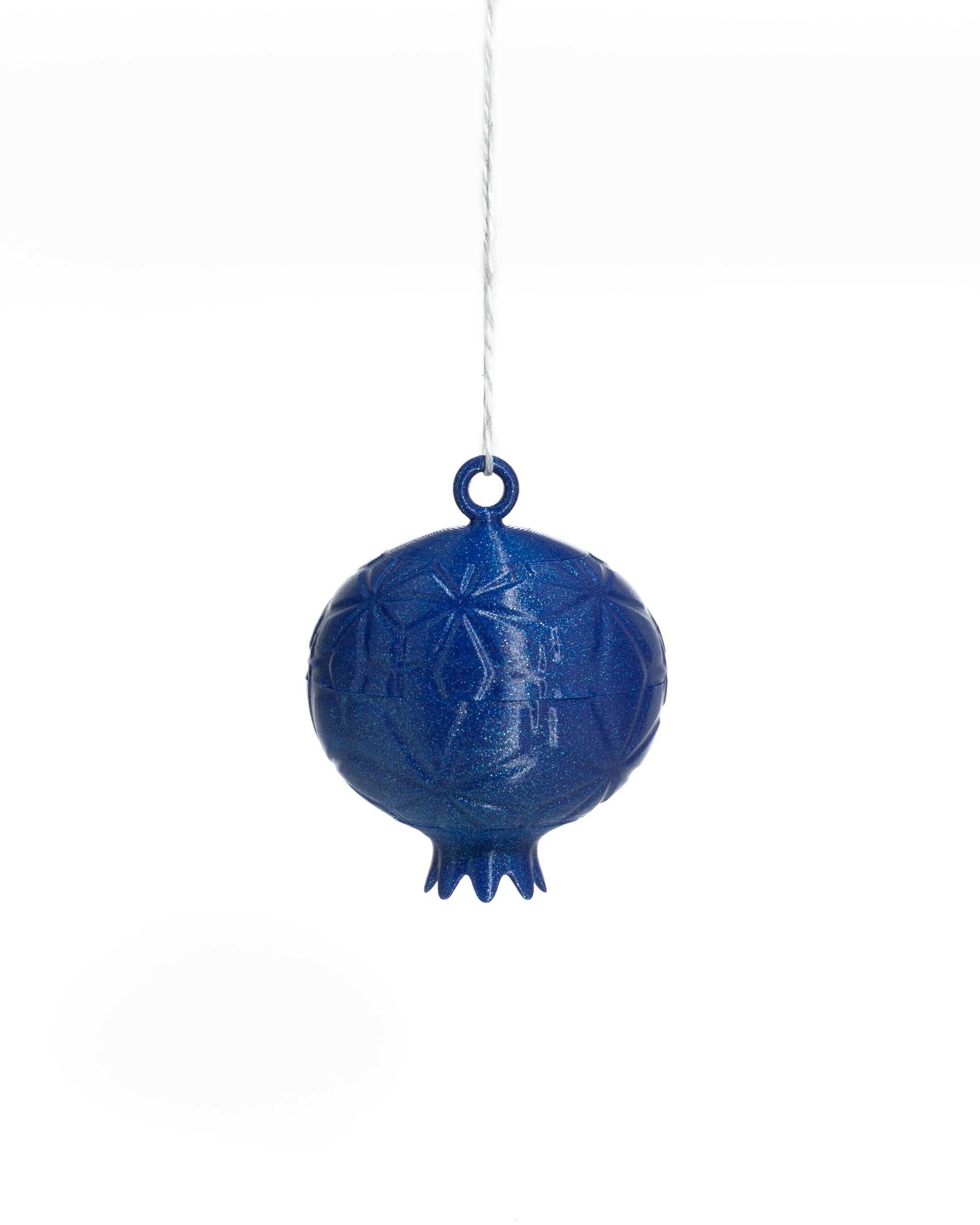 Adorno granada azul para el árbol. - 6
