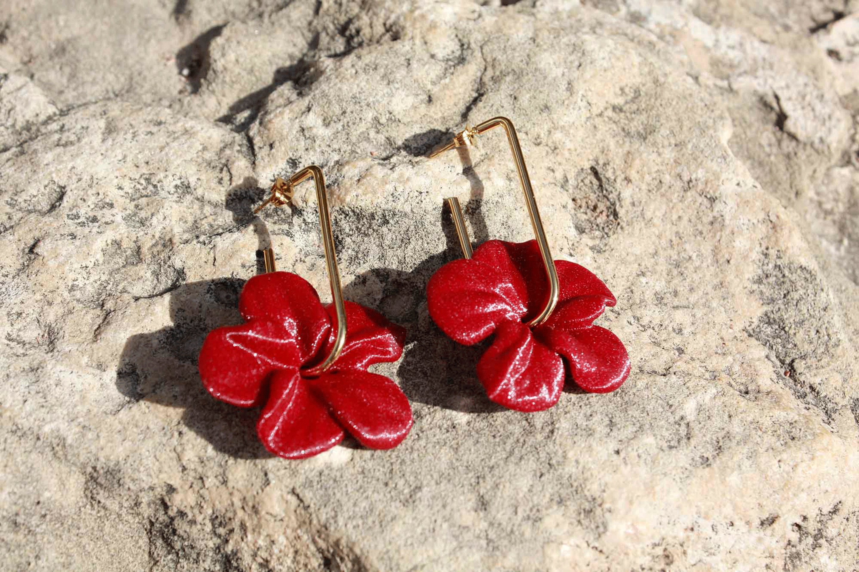 Pendientes Trionum Burdeos - 4