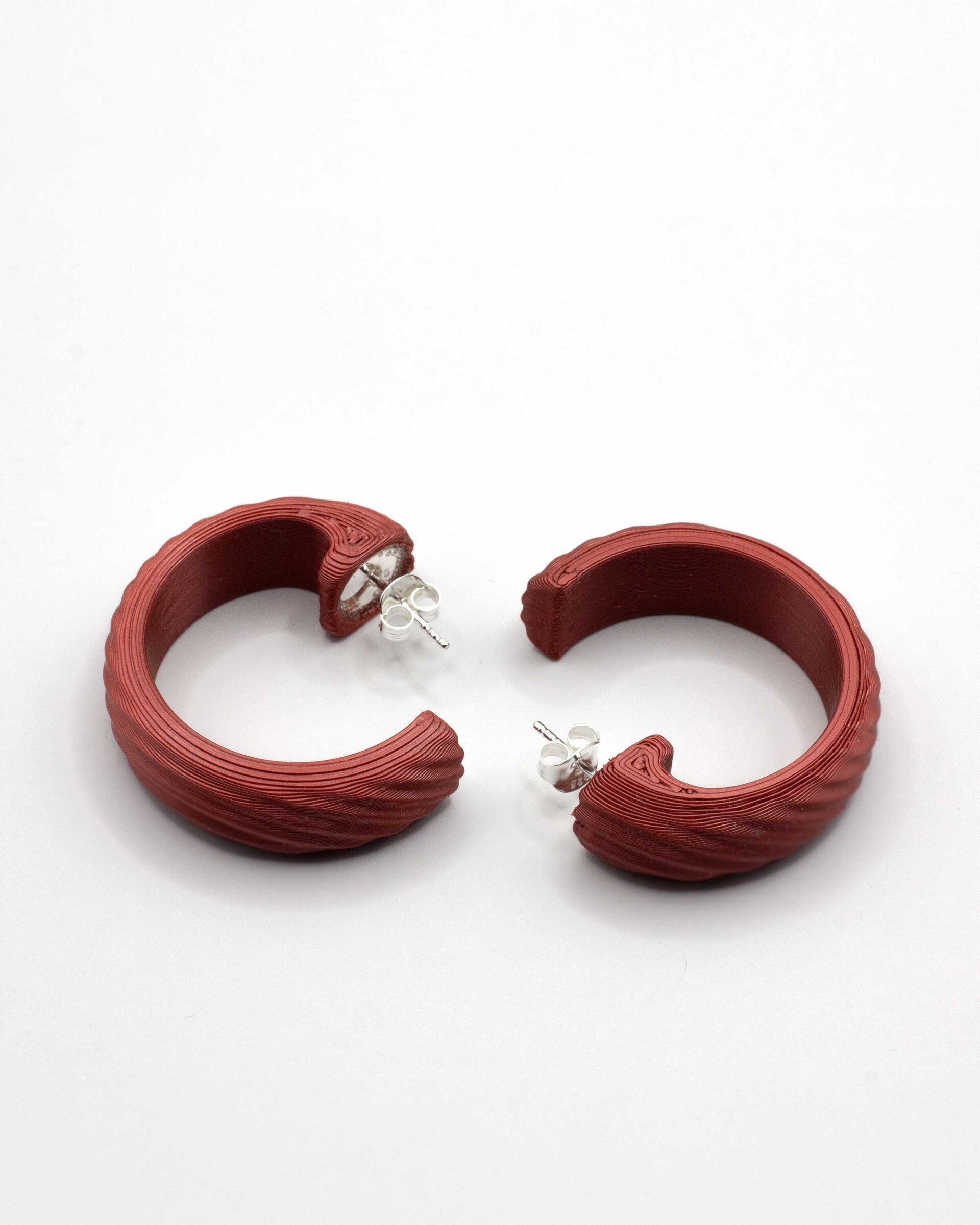 Pendientes de Aro Nouveau, en Rojo Vino - 7