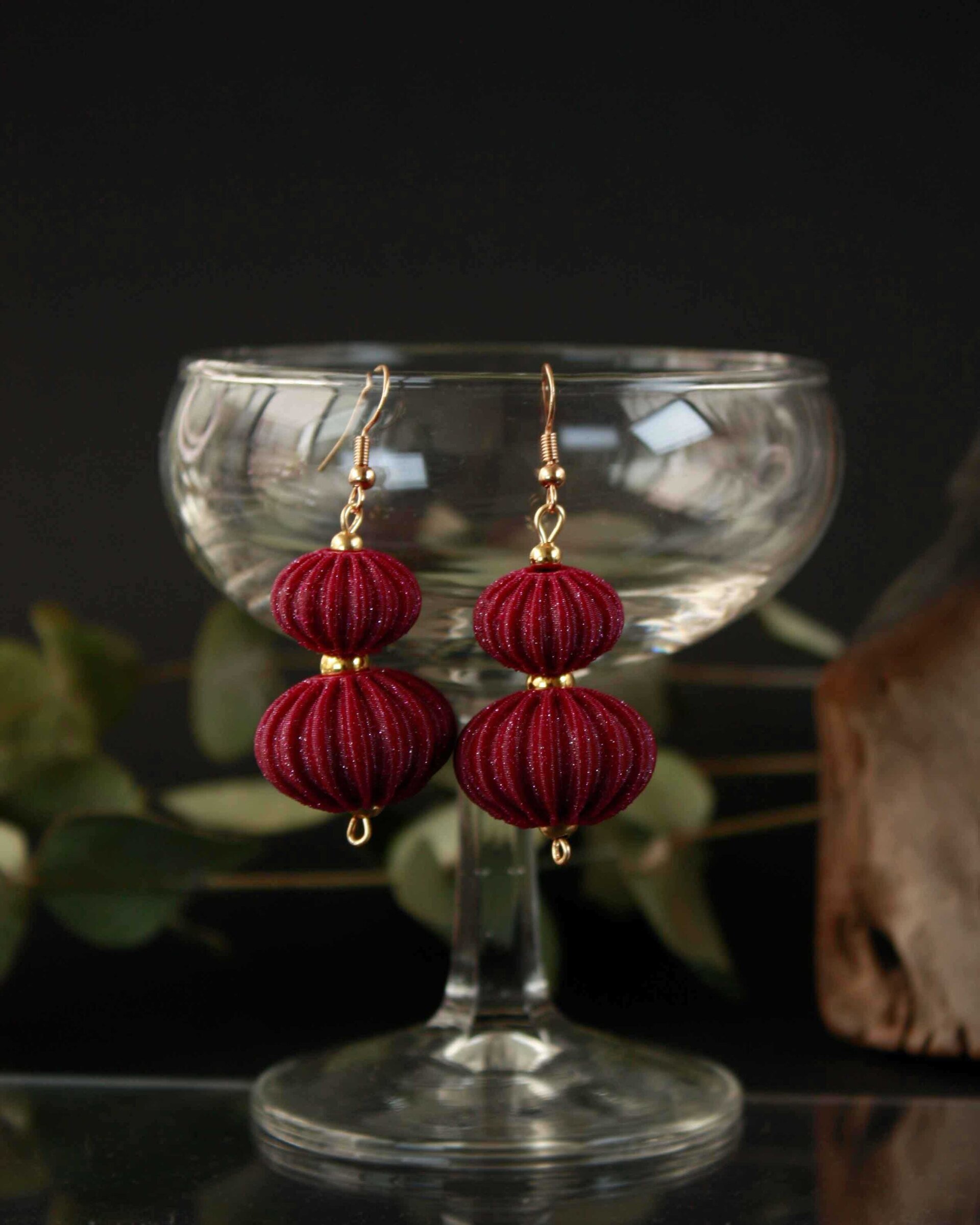 Pendientes Boletia Burdeos - 2