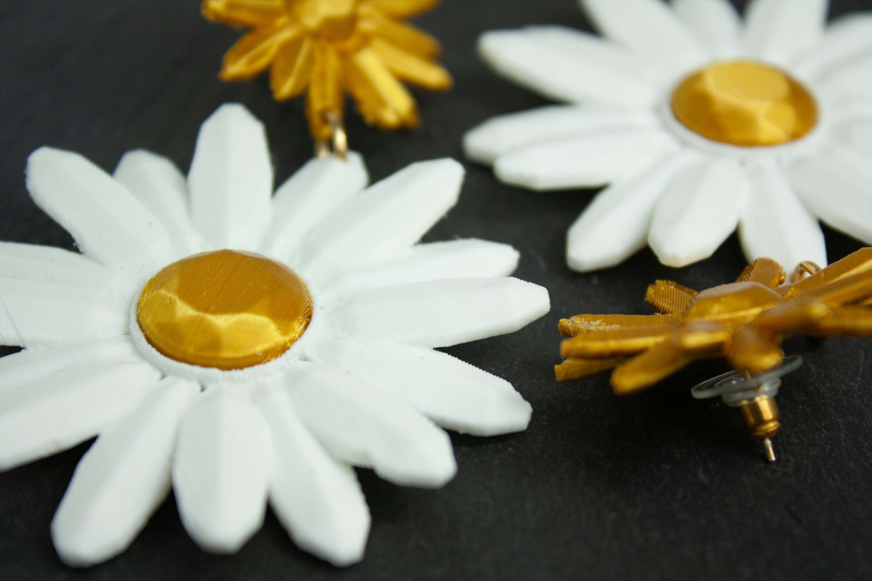 Pendientes Marguerite Blancos - 4