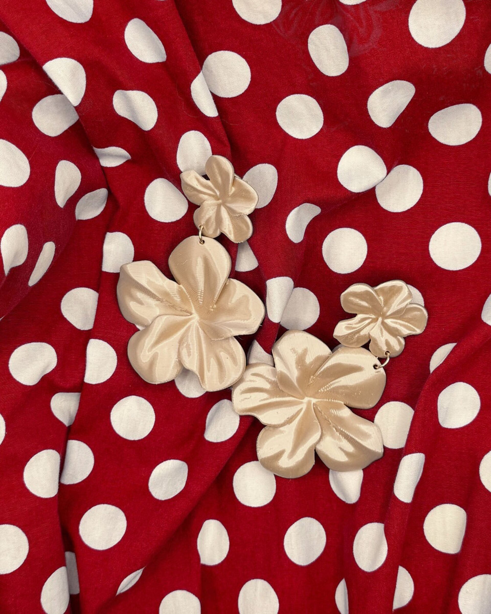 Pendientes Gran Hibis Ivory. Pendientes de flores. - 3